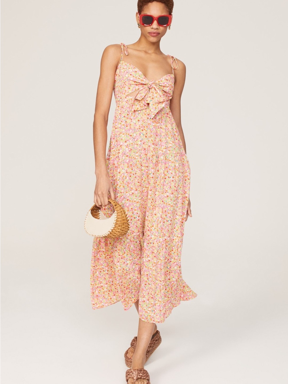 Show Me Your Mumu Sonnett Midaxi Dress in Beachy Blossom size small